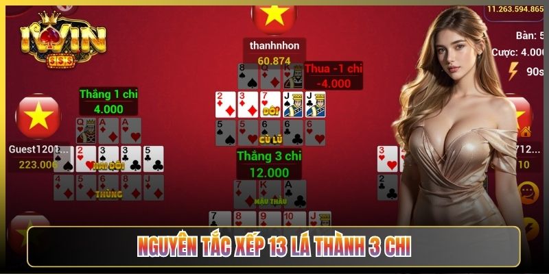 Nguyên Tắc Xếp 13 Lá Thành 3 Chi
